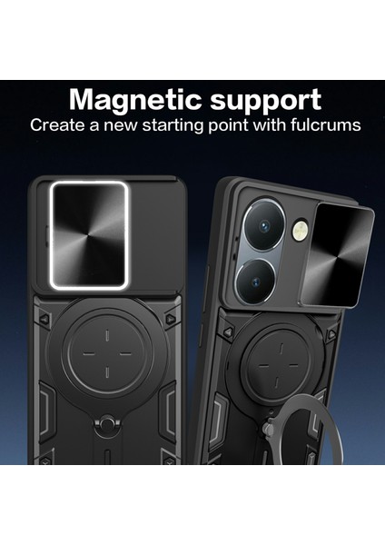 Vivo Y36 5g (KÜRESEL)/Y36 4g (KÜRESEL)/Y36 4g (HINDISTAN)/Y78 5g (Çin) Kılıf Tpu+Pc Destekli Telefon Kılıfı-Pembe (Yurt Dışından) fiyatları