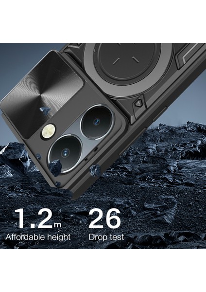 Vivo Y36 5g (KÜRESEL)/Y36 4g (KÜRESEL)/Y36 4g (HINDISTAN)/Y78 5g (Çin) Kılıf Tpu+Pc Destekli Telefon Kılıfı-Pembe (Yurt Dışından) modelleri