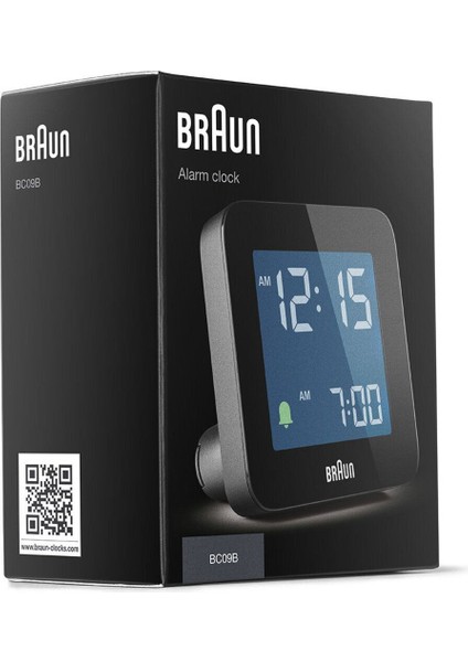 Şık Siyah Dijital Alarmlı Masa Saati Renkli Ekran ve Fonksiyonlar