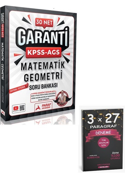 Paraf Akademi Kpss 2025 Meb-Ags Matematik-Geometri Sayısal Yetenek 30 Net Garanti Soru Bankası