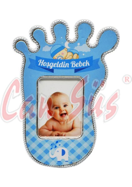 - 25 Adet Plastik Büyük Ayak Mini Fotoğraf Çerçevesi Mavi Drstr