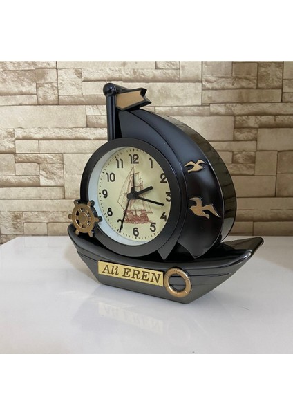 Özel Tasarımlı Yelkenli Çocuk Odası Masa Saati, Alarm Özelliğiyle Güzel Sürpriz indirimleri