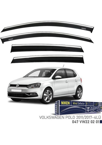 Kromlu Cam Rüzgarliği Vw Polo 2011-2017 4lü Drstr