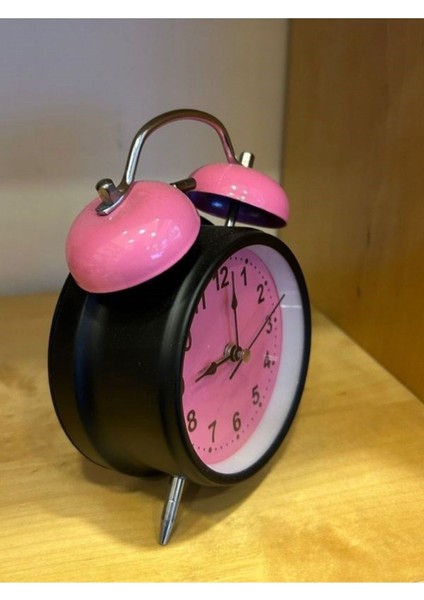 Büyük Boy Nostaljik Pembe Metal Işıklı Çanlı Saat fırsatları