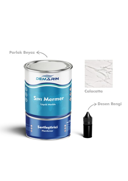 Çift Bileşenli Solventsiz Sıvı Mermer Liquid Marble (Tezgah, Zemin Boyası)