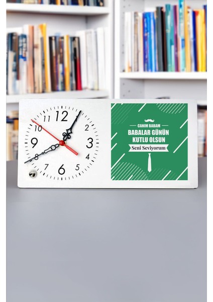 Baba Günü Mesajlı Şık Masa Saati, Sevgi Dolu Hediye Seçeneği