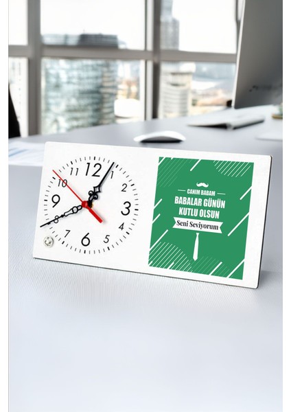 Baba Günü Mesajlı Şık Masa Saati, Sevgi Dolu Hediye Seçeneği fiyatları