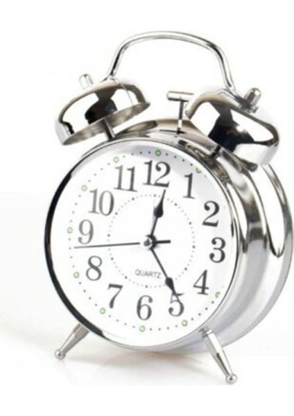 Küçük Boy Krom Masa Saati, Nostaljik Kurmalı Tasarım