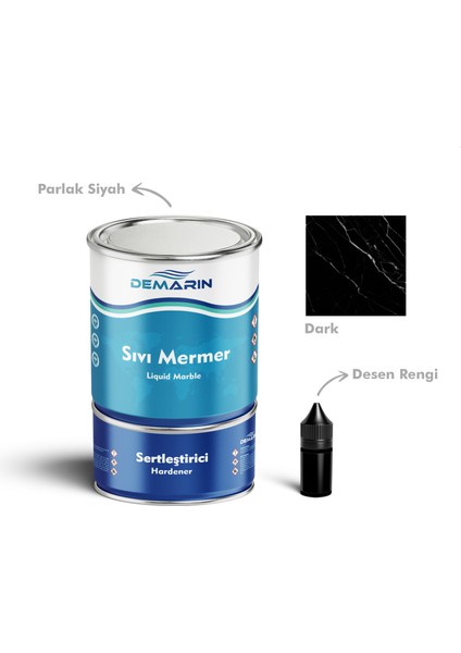 Çift Bileşenli Solventsiz Sıvı Mermer Liquid Marble (Tezgah, Zemin Boyası)