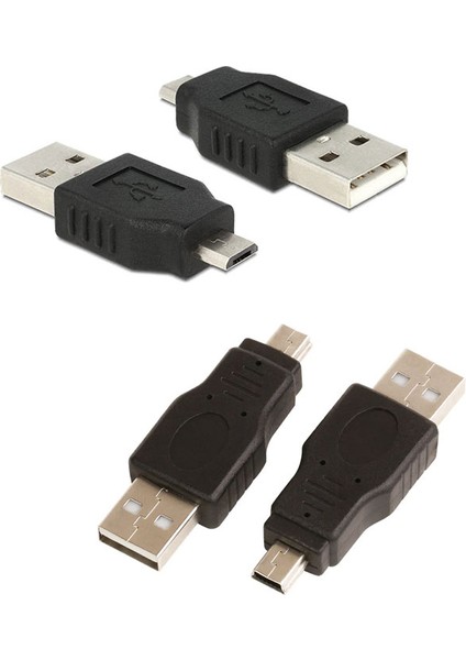 Mini USB Erkek - Mikro USB Erkek Çevirici 2'li Adaptör Set