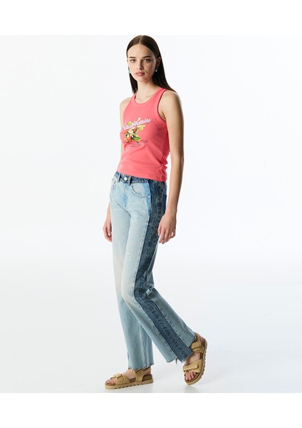 Colorblock Wıde Leg Jean Pantolon TS1250018044629 fiyatları