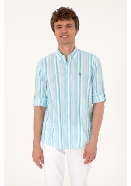 Erkek Aqua Gömlek Desenli 50306331-VR007