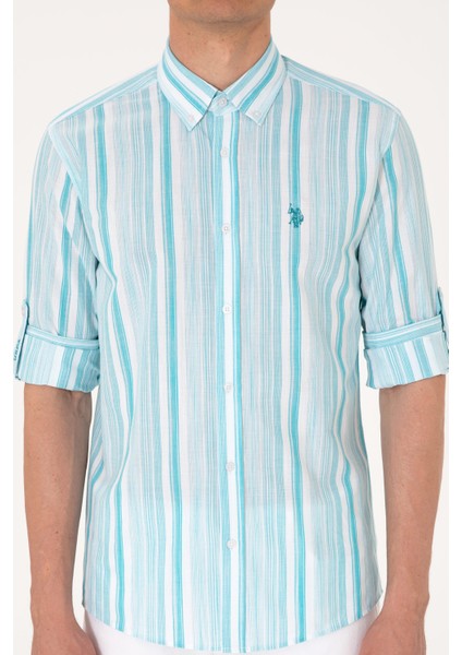 Erkek Aqua Gömlek Desenli 50306331-VR007