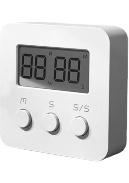 Mini Dijital Zamanlayıcı, Elektronik Mutfak Saati, Beyaz, Kompakt ve Kullanışlı