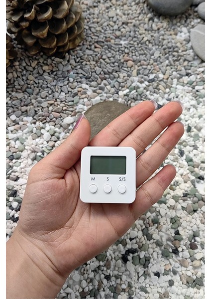 Mini Dijital Zamanlayıcı, Elektronik Mutfak Saati, Beyaz, Kompakt ve Kullanışlı fırsatları