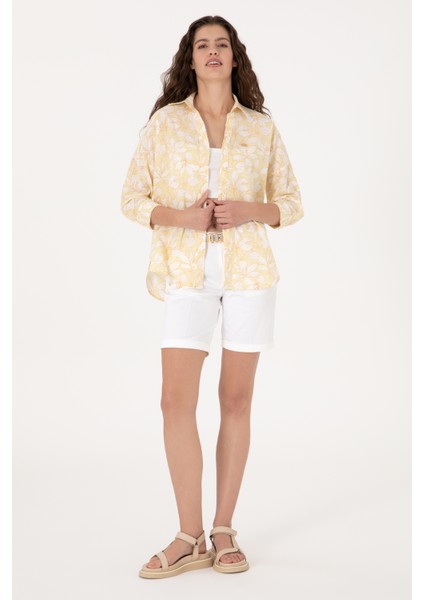 Kadın Açık Haki Gömlek Desenli 50299572-VR183 fırsatları