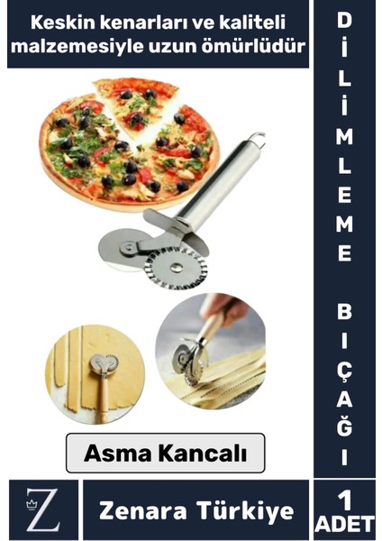Yüksek Kaliteli Çelik Hamur Kesme Doğrama Şekillendirme Çift Taraflı Pizza Hamur Dilimleme Bıçağı