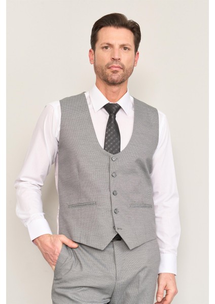Kagi Gri Erkek Pamuk Polyester Sparta Yelekli Takım indirimleri