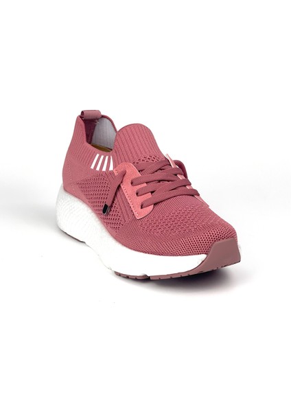 Kadın Gül Kurusu Çok Hafif Triko Günlük Rahat Ortopedik Terletmeyen Spor Sneaker Ayakkabı modelleri