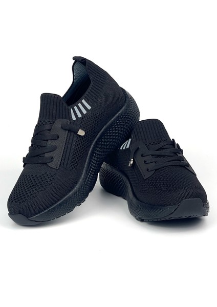 Kadın Siyah Çok Hafif Triko Günlük Rahat Ortopedik Terletmeyen Spor Sneaker Ayakkabı fiyatları