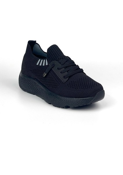 Kadın Siyah Çok Hafif Triko Günlük Rahat Ortopedik Terletmeyen Spor Sneaker Ayakkabı modelleri