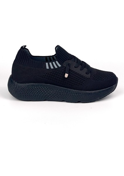 Kadın Siyah Çok Hafif Triko Günlük Rahat Ortopedik Terletmeyen Spor Sneaker Ayakkabı fırsatları