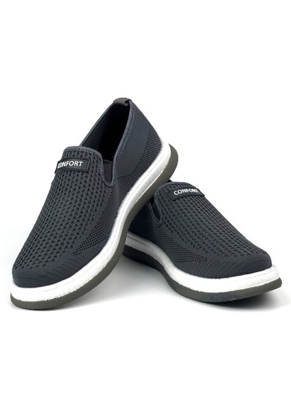 Erkek Gri Çok Hafif Triko Bağcıksız Esnek Hafif Günlük Casual Sneaker Spor Ayakkabı fiyatları