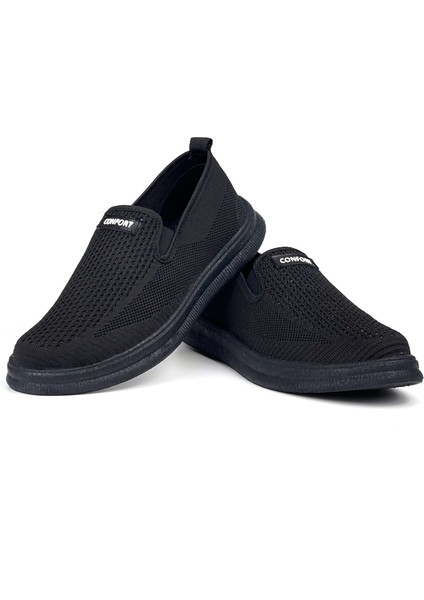 Erkek Siyah Çok Hafif Triko Bağcıksız Esnek Hafif Günlük Casual Sneaker Spor Ayakkabı fiyatları