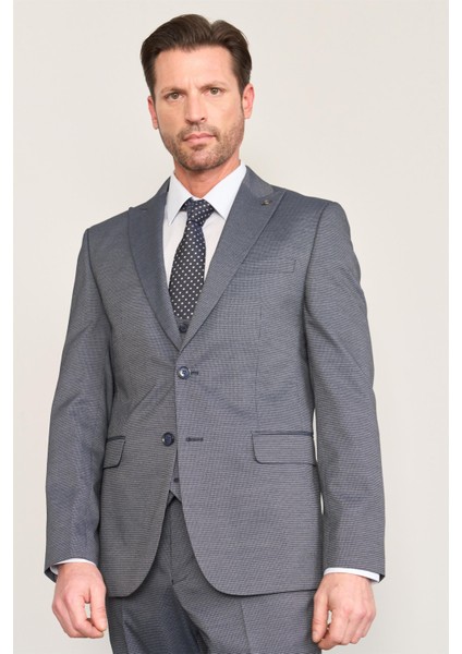 Kagi Lacivert Erkek Pamuk Polyester Sparta Yelekli Takım