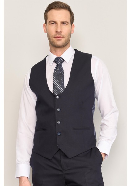 Kagi Lacivert Erkek Pamuk Polyester Barı Yelekli Takım indirimleri