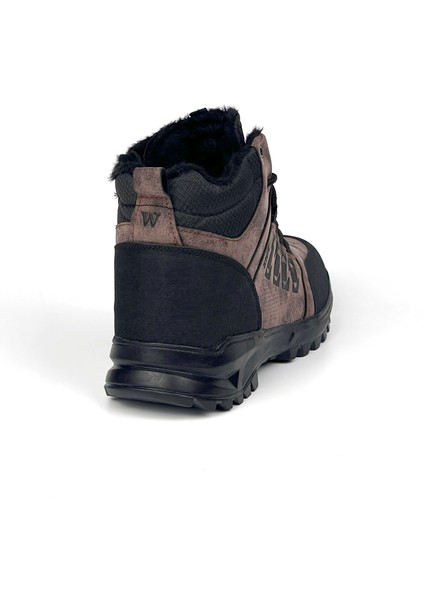 Erkek Kahverengi Fermuarlı Bağcıklı Outdoor Suya Soğuğa Dayanıklı Rahat Içi Kürklü Trekking Kışlık Bot modelleri