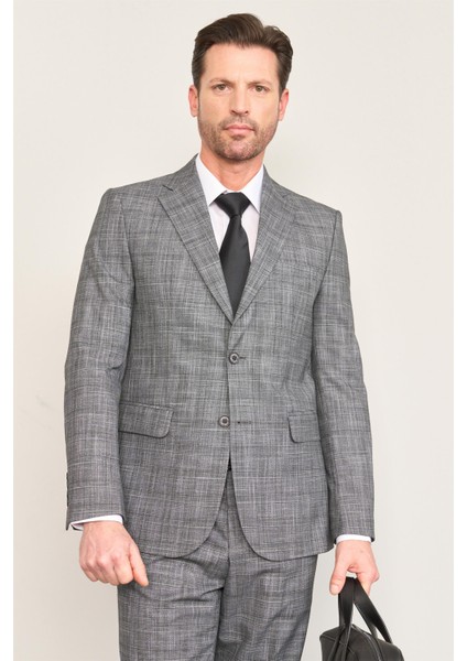 9120 Erkek Mono Yaka Slim Fit Takım Elbise Siyah