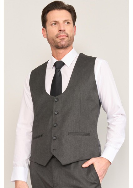 Kagi Siyah Erkek Pamuk Polyester Roma Yelekli Takım indirimleri