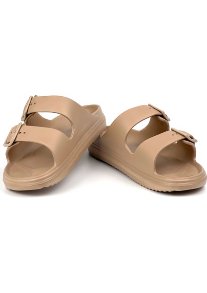 Unisex Vizon Çift Tokalı Kaymaz Taban Ayarlanabilir Hafif Günlük Plaj Terlik