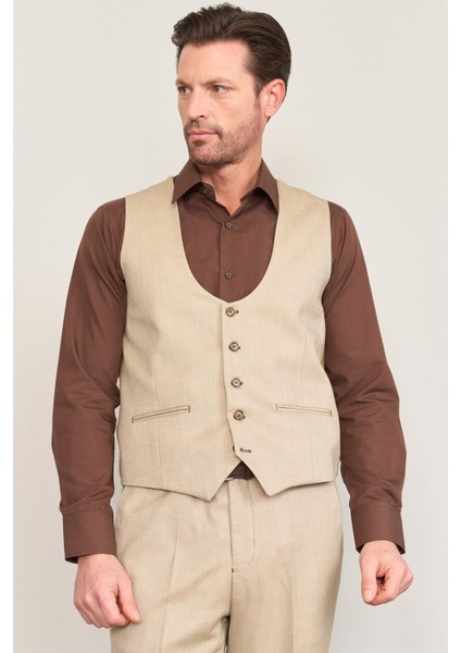 Kagi Vizon Erkek Pamuk Polyester Parma Yelekli Takım fırsatları