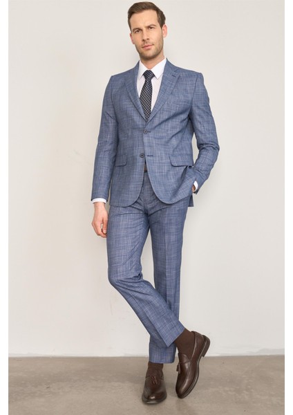 9120 Erkek Mono Yaka Slim Fit Takım Elbise Açık Lacivert fiyatları
