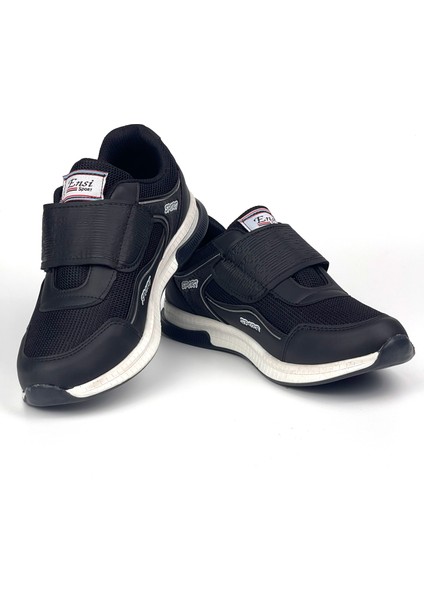 Kadın Siyah Beyaz Bağcıksız Cırtlı Hafif Rahat Günlük Sneaker Spor Ayakkabı fiyatları