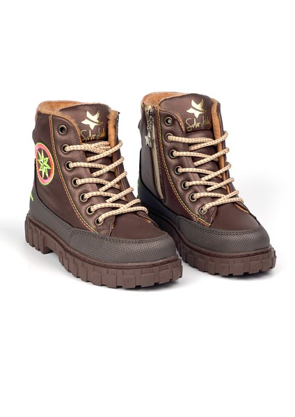 Erkek Çocuk Kahve Içi Kürklü Termo Taban Suya Soğuğa Dayanıklı Günlük Rahat Bot