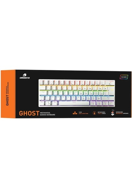 GB-G11 GHOST Rainbow Beyaz Mekanik Gaming Klavye