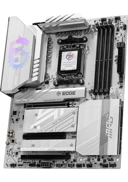 Msı MB Mpg B850 Edge Tı Wıfı Am5 Ddr5 8400MHZ(OC) HDMI 4x M.2 USB 10GBS 5g Lan Wı-Fı 7 Atx