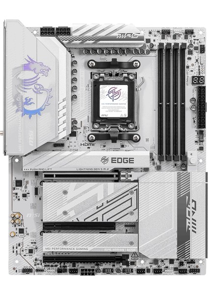 Msı MB Mpg B850 Edge Tı Wıfı Am5 Ddr5 8400MHZ(OC) HDMI 4x M.2 USB 10GBS 5g Lan Wı-Fı 7 Atx