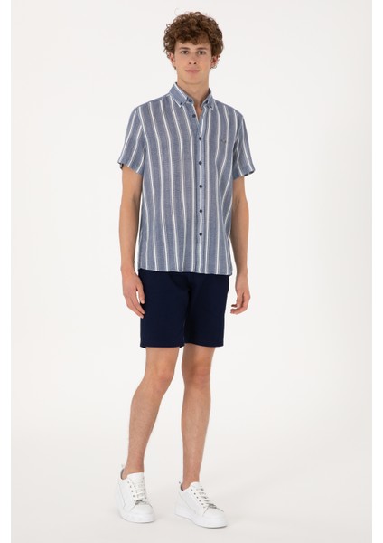 Erkek Lacivert Gömlek Kısa Kollu 50306329-VR033 fırsatları