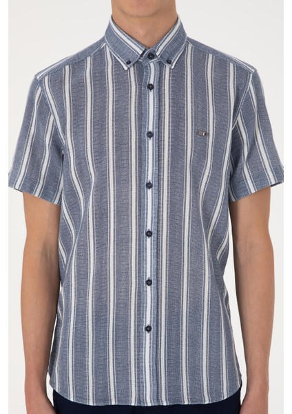 Erkek Lacivert Gömlek Kısa Kollu 50306329-VR033