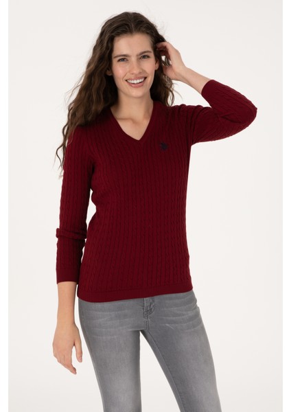 Kadın Bordo Kazak /triko 50313625-VR014