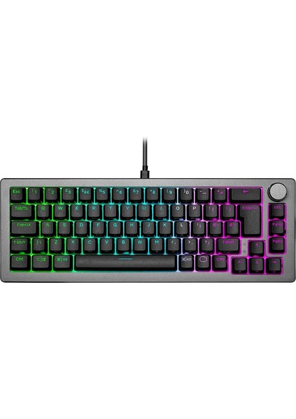 CK720 Siyah RGB Hot Swap %65 Kailh Box White Switch Mekanik Kablolu Gaming Klavye