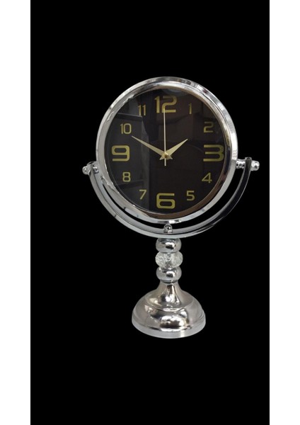 Şık Kristal ve Metalik Masa Saati, Zarif Tasarım, Modern Dekorasyon Için Idealdir