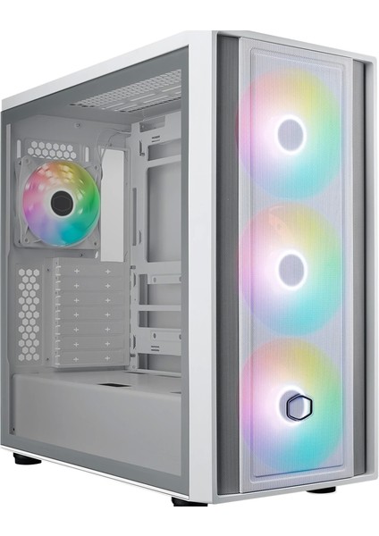 MasterBox 600 ARGB Tempered Glass White USB 3.2 E-ATX Mid Tower Kasa