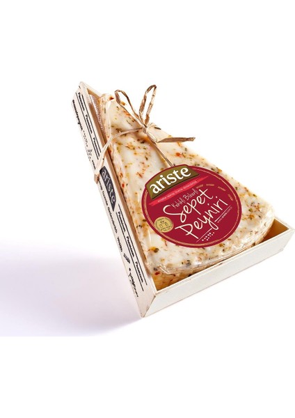 Hanımeli Ahşap Hediyelik Kutulu Kekikli Biberli Tam Yağlı Sepet Peyniri 250 gr