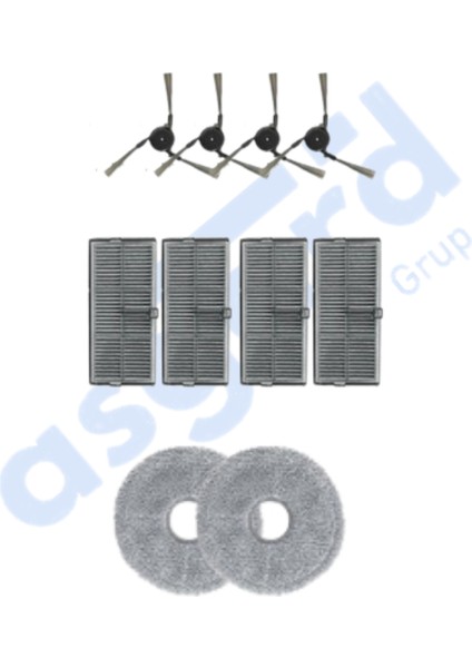Dreame X40 MASTER-X40 ULTRA-L40 Ultra Uyumlu 4 Yan Fırça 4 Filtre 2 Mop