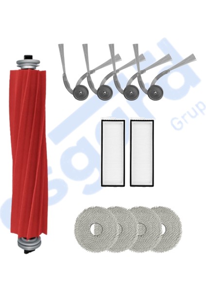 Roborock Q Revo L Uyumlu 1 Ana Fırça 4 Yan Fırça 2 Filtre 4 Mop
